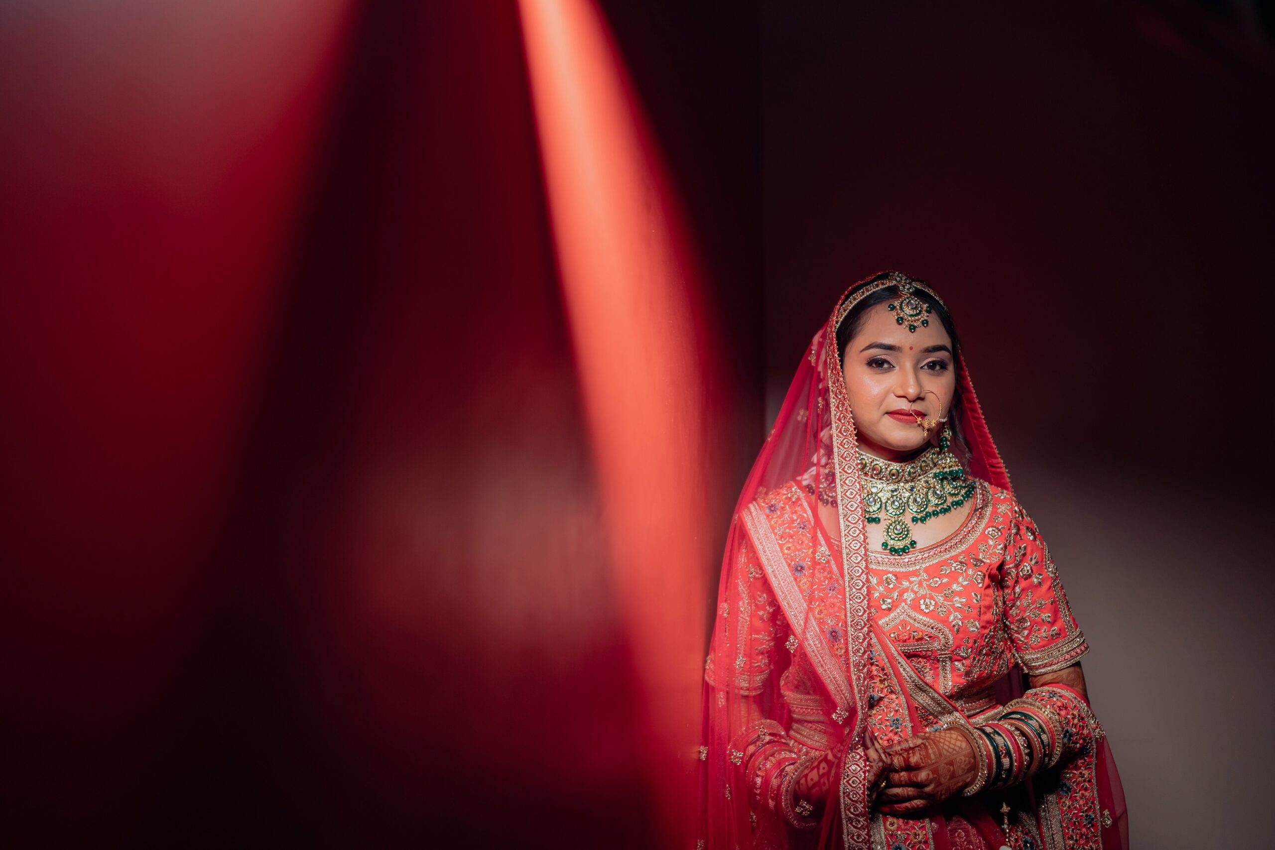 Close-up of smooth, radiant bridal makeup application