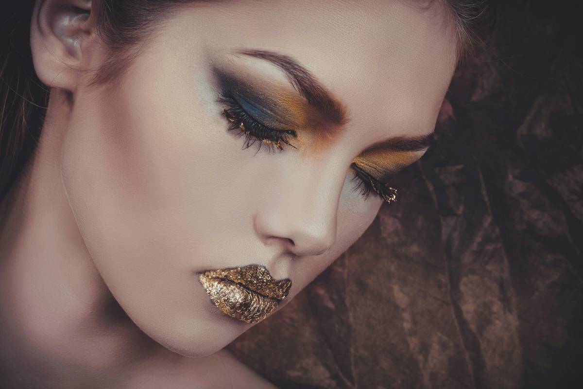 Close-up image showing step-by-step process of applying bridal foundation, blush, and highlighter
