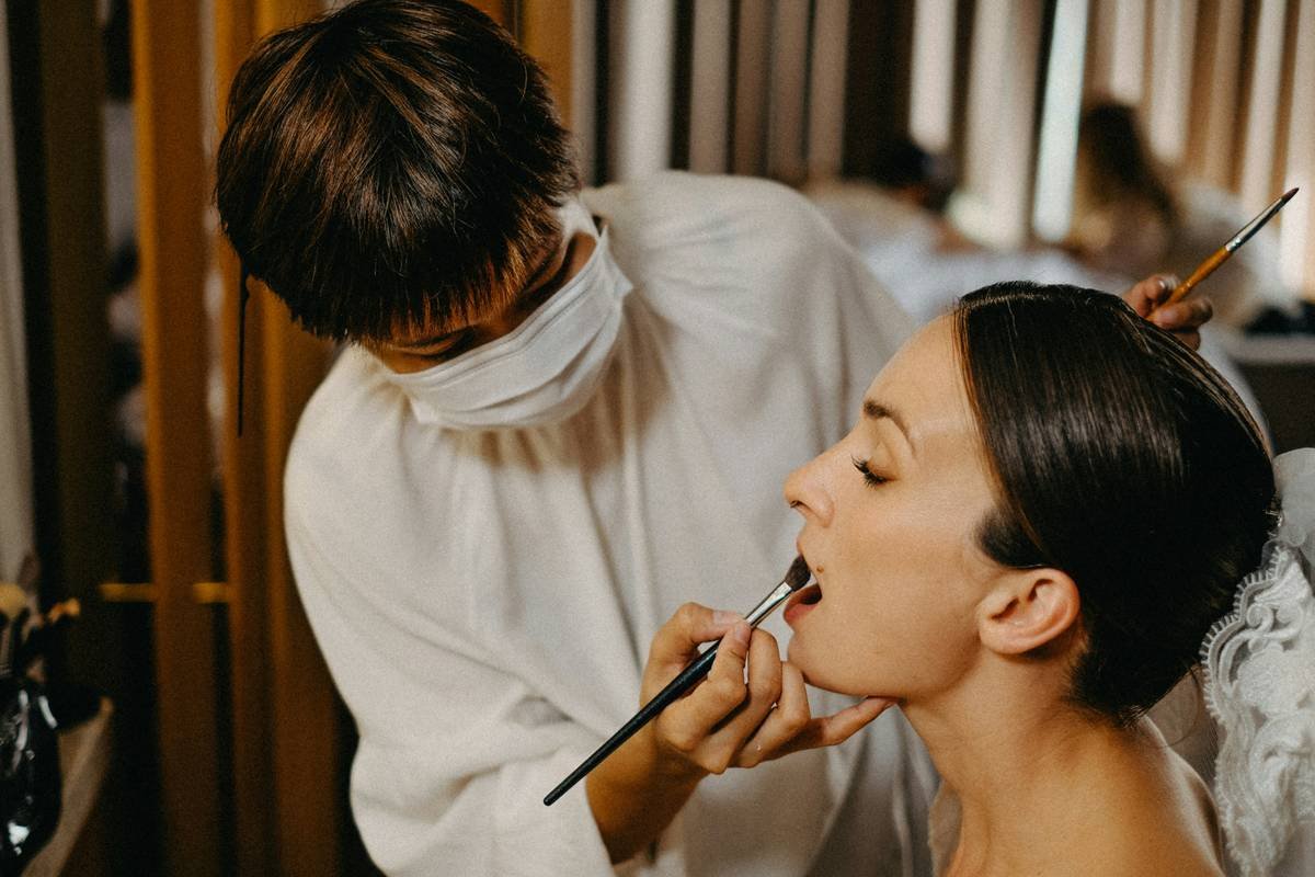 Before and after bridal makeup transformation for a charity event